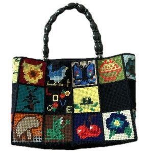 VINTAGE needlepoint patchwork purse